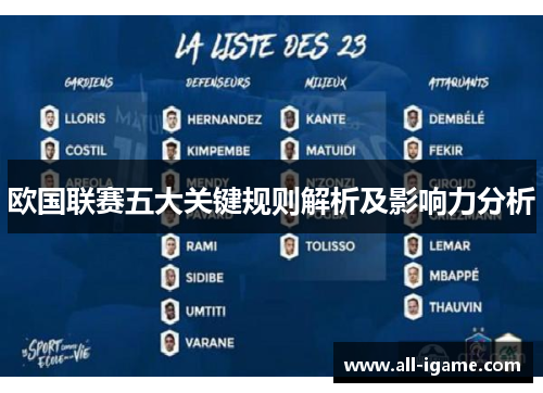欧国联赛五大关键规则解析及影响力分析 欧国联赛五大关键规则解析及影响力分析